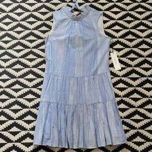 Calvin Klein Light Gray Dress with Blue Accents